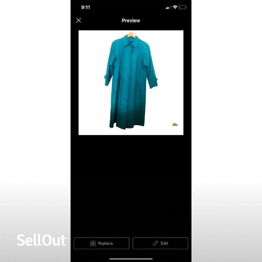 London Fog Women's Teal Trench Coat Size 6 Petites Vintage Long